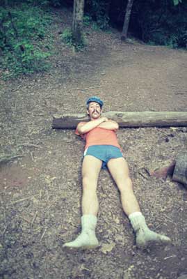 Jim Triplett, the orange crush, takes a rest
